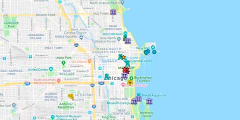 Mapa turístico Chicago